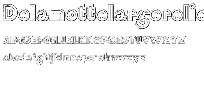 DelamotteLargeRelief Beveled font